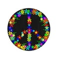 thumbnail image 2 of JSDART 60 Pouces Rond Plage Serviette Couverture Coloré 60 S Groovy Rétro Signe de Paix Calme Caractère Voyage Cercle Serviettes Circulaire Tapis Tapis Plage Jeter, 2 of 2
