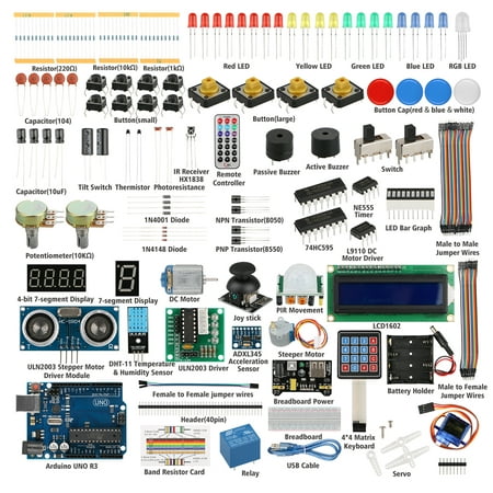 EEEKit Ultimate Starter Learning Kit Beginner Electronics Learning Tool Kit for Arduino UNO R3 LCD1602 Servo (The Best Arduino Starter Kit)