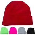thumbnail image 2 of Women Beanie Hat, Fashion Casual Solid Color Cozy Soft Skin-friendly Knitted Woolen Yarn Winter Head Warm Cuffed Skull Cap, 2 of 8
