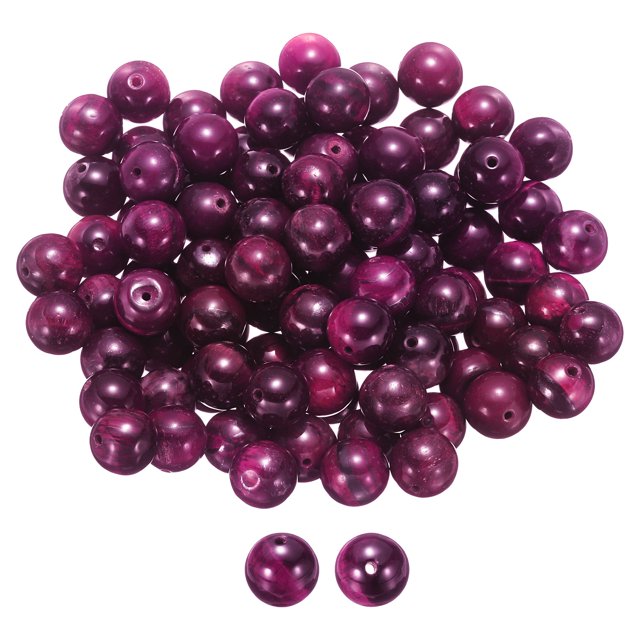 Uxcell 50 piezas de cuentas de piedra natural de 10 mm Ojo de Tigre Magenta Redondas Gemas Sueltas para hacer joyas Pulseras Collares Aretes DIY