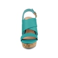 thumbnail image 6 of BLISSFUL STEP Women's Sandals Platform Heels Ankle Strap Wedges Sandals Lake Green 9, 6 of 7