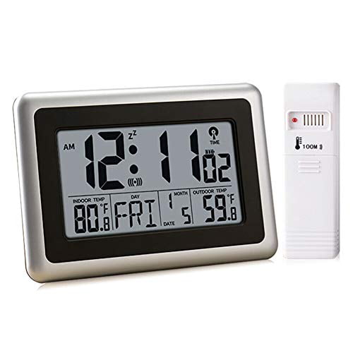 Umexus Atomic Clock Digital Wall, Large Atomic Digital Wall Clock With Indoor Outdoor Temperature And Date