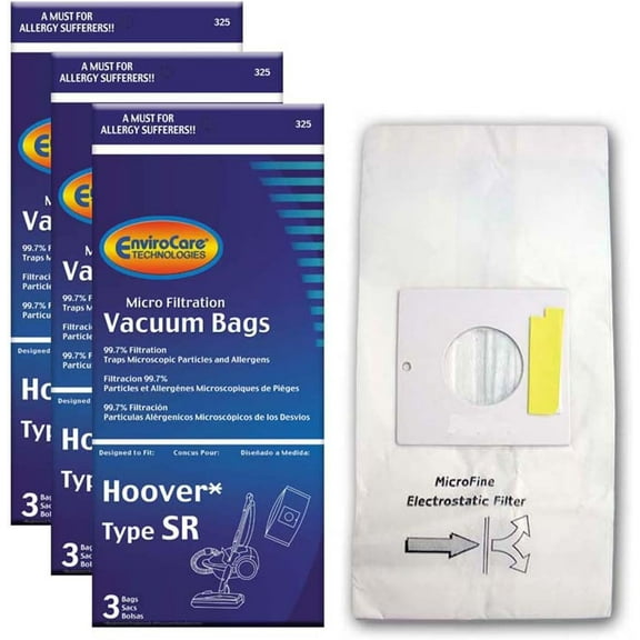 EnviroCare Replacement Micro Filtration Vacuum Cleaner Dust Bags Made to Fit Hoover Type SR Canisters 9pk