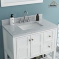 Boyel Living 37" x 22" Bathroom Vanity Top White Carrara Natural Marble Single-Sink Countertop ...
