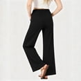 thumbnail image 4 of Guluxicc Women's Chinos Pants with Pockets Elastic Waist Wide Leg Business Casual Pants for Everyday Wear Summer Casual Outfits, 4 of 9