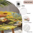 thumbnail image 3 of Mushroom Gnomes Round Tablecloth for 45-54 Inch Tables, Fitted Table Cover with Elastic Edge, Watercolor Summer Sunflowers Waterproof Outdoor Table Cloth Protector for Patio Garden Dinner Picnic, 3 of 9