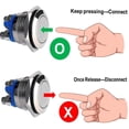 thumbnail image 2 of Momentary Metal Push Button Switch 12V 8PCS 16mm for Marine Waterproof Car RV Truck Boat, 2 of 9