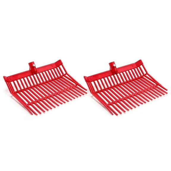 Manure Fork Replacement Head, Pitchfork Horse Rake, for Picking Up Manure, Stable Waste Removal,Red,2Pcs