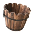 thumbnail image 6 of koolsoo Wood Barrel Planter, Floral Arrangement Container, Gift, Unique Flowerpot Flower Holder for Gardening Lover Yard Indoor Patio, 6 of 8