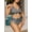 Blue, variant on 2026 new leopard print drawstring swimsuit, European and American plus size split bikini, women's outdoor vacation swimsuit