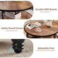 thumbnail image 4 of GymChoice Round Coffee Table for Living Room, Rustic Center Table with Storage Shelf, Wood Circle Coffee Table with Sturdy Metal Legs, 4 of 7