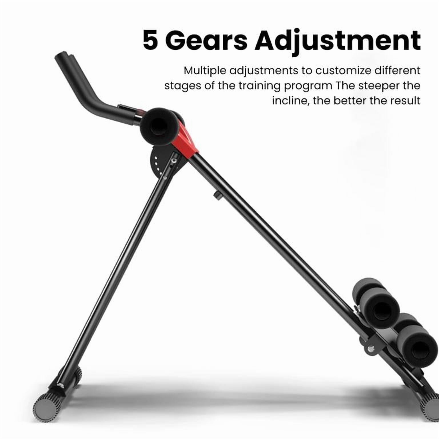 Korogimeeet 5-Level Abdominal Roller Machine, Dual-Track Frame with LCD Monitor, Full Body Workout up to 80% Muscles, 150kg Capacity, for Home Gym Use, 36-54 x 16 x 33 Inch