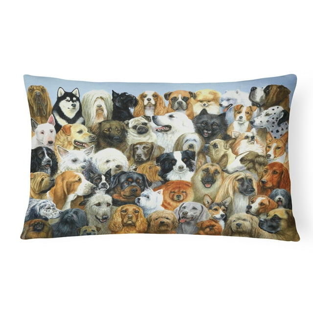 Carolines Treasures BDBA0441PW1216 Fifty One Dogs Fabric Decorative Pillow
