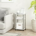 thumbnail image 3 of Furinno Just 3-Tier Turn-N-Tube End Table, 2-Pack, White Oak/Chrome, 3 of 7