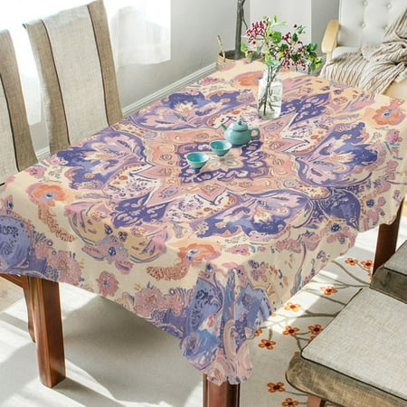 BZSMCE Square Tablecloth Elegant Floral Harmony Pattern Tableclothes