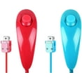 thumbnail image 2 of Ave 2 paquetes de controladores Nunchuk Nunchuck Joystick Gamepad compatible para consola Wii Wii U (azul y rojo) Sincero  Hogar, 2 of 5