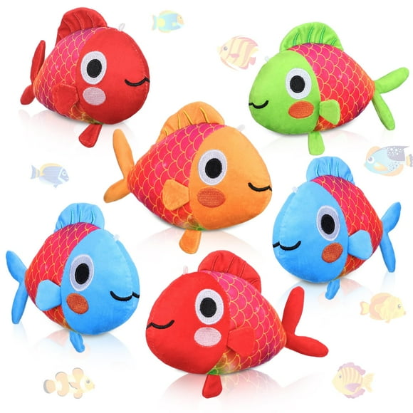Juguetes de peluche Blueweenly con forma de pez, paquete de 12 unidades, 22 cm, colorido juego