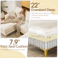 thumbnail image 5 of Ktaxon U-Shaped Sofa with 2 Removable Ottomans, Flannel Deep Seat Couch for 3, Convertible Sleeper, Beige, 5 of 11