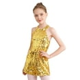 thumbnail image 4 of Nyeemya Combinaison de Danse Sans Manches à Sequins Col Halter pour Filles Rumba Samba Or 12, 4 of 7