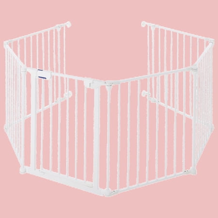 Collapsible Metal Safety Gate – 6 Panels, 29" Tall, Secure Lock, Wall Mounted Barrier for Doors, Stairs & Playrooms, Indoor/Outdoor Use, Easy Install