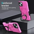 thumbnail image 5 of Cowithday iPhone 15 Case with Magnetic Ring Stand, [Magnetic Ring Holder] [Military Drop Protection] [Non-Slip Grip] Shockproof Soft Edge Phone Case Cover for iPhone 15 6.1" 2023, Pink, 5 of 9