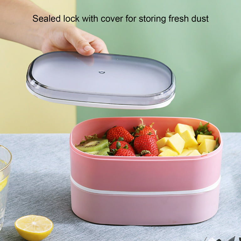 1100ml Lunch Boxes Microwavable Leak-Proof BPA Free Japanese Style Bento Box for Office, Pink