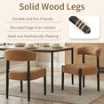 thumbnail image 6 of Usaint Mid Century Modern Dining Chairs Set of 4 Upholstered Fabric Kitchen Chairs with Solid Wood Legs for Dining Room Bedroom Study,Orange, 6 of 7
