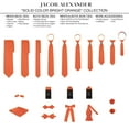 thumbnail image 5 of Jacob Alexander Men's Solid Color Regular Length Neck Tie - Bright Orange, 5 of 6
