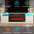 thumbnail image 3 of Merluxy 80" TV Stand with 40" Fireplace Large Modern Matte Texture Media Entertainment Center with Highlight Cabinet for TVs up to 90", White&Black, 3 of 7