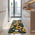 thumbnail image 4 of DarkBlue Sunflower Bee Pattern Kitchen Rug Mat,Kitchen Runner Rugs Non Skid Washable,Decorative Kitchen Floor Mats for Kitchen,Sink,Laundry,17"x47.2", 4 of 7