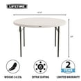 thumbnail image 4 of Lifetime 48 inch Round Nesting Table, Indoor/Outdoor Light Commercial Grade, White (81111), 4 of 15