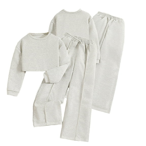 Esaierr 2PCS Kids Girls Clothing Set Long Sleeve Tee Pants Set Outfits Casual Comfortable Autumn Winter for 8-12Y