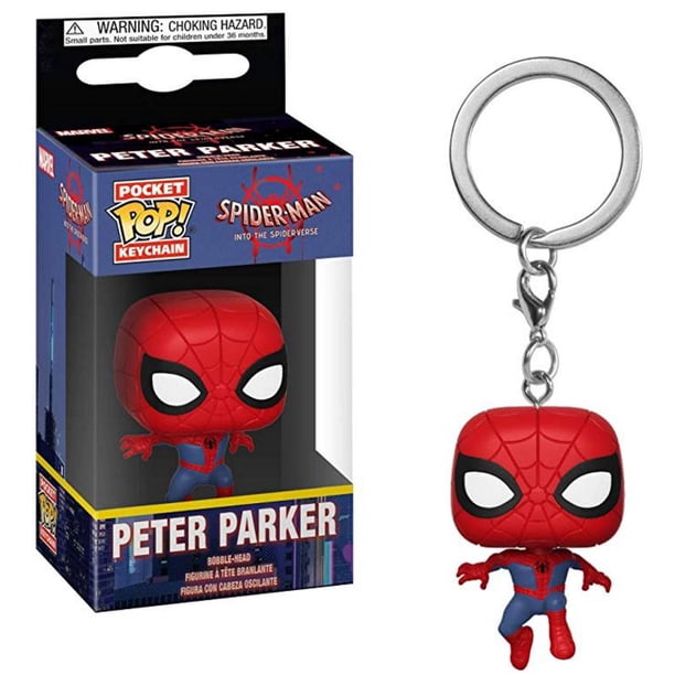 FUNKO POP-llavero de Spiderman, llavero de Peter Parker, figuras de acción de bolsillo, juguetes coleccionables qiuyongming unisex