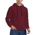 thumbnail image 2 of Balery Maroon Pattern Mens Hoodie Kangaroo Pocket Hoodie Pullover Hooded Sweatshirt Ideal for Daily Wear Travel and Home-Large, 2 of 7
