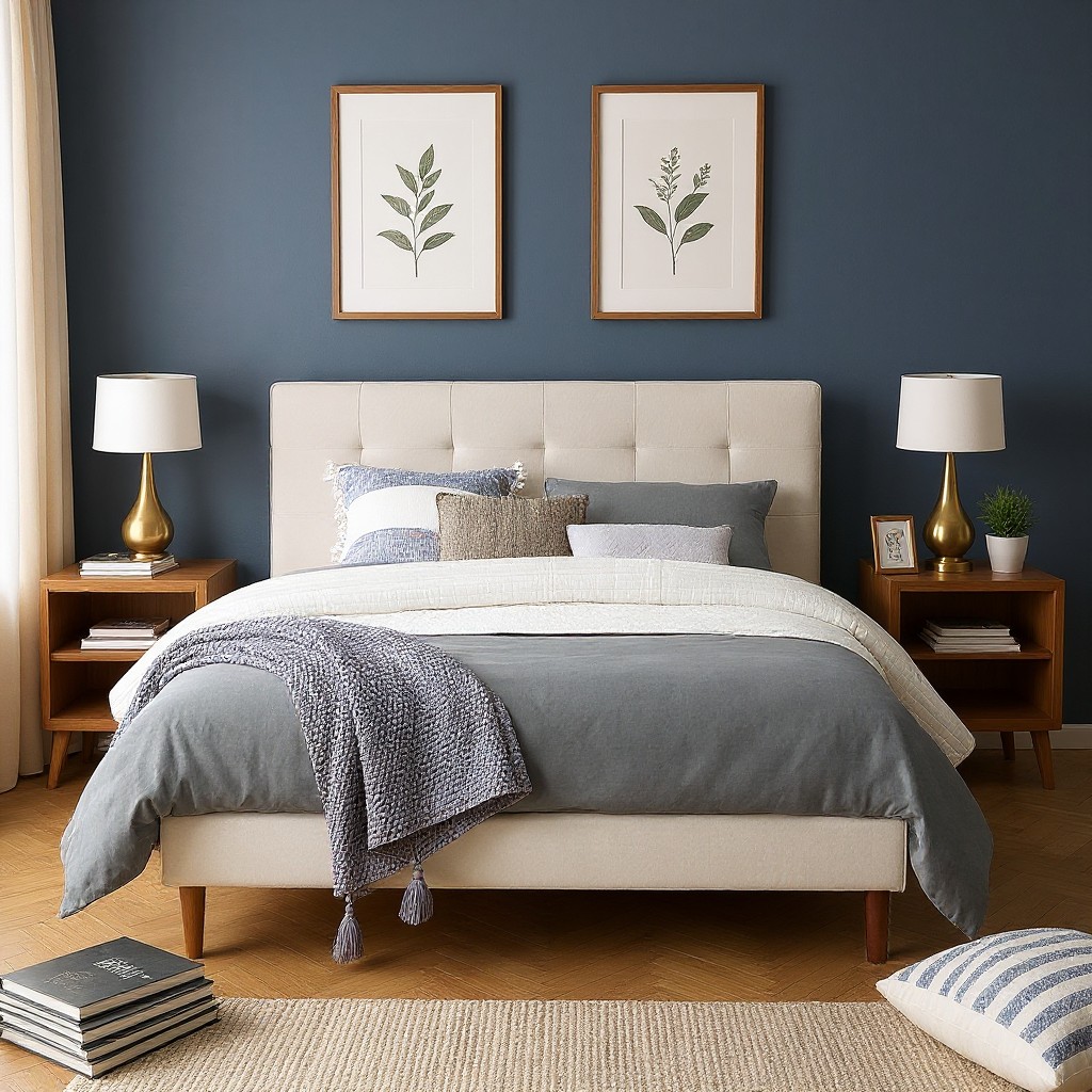 AENKYO Twin Size Upholstered Platform Bed Frame, Tufted Low Profile Design with Adjustable Headboard, Beige