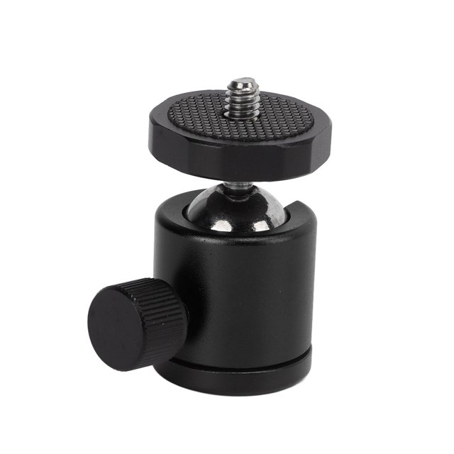Ball Head, 360° Rotating Fast Angle Conversion Aluminum Alloy Ball Head Mount Top 1/4in Screw For SLR Camera Black