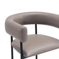 thumbnail image 5 of Onda Contemporary Vegan Leather Metal Dining Chair in Taupe, 5 of 12