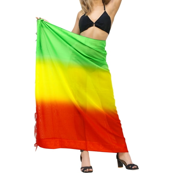 HAPPY BAY Women's Summer Beachwear Sarong Coverups Long Swimsuit Swim Cover up Pool Beach Wraps Skirt Sheer Swimwear Bikini Cover-ups One Size Multi, Plain