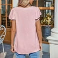 thumbnail image 4 of Swuxness Women Short Sleeve Casual T Shirts, Spring and Summer Tops, Ladies V-Neck Solid Color Comfortable Fashion Loose Pullover Tee Pink, XL, 4 of 4