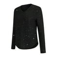 thumbnail image 7 of Sweaters for Women Winter V Neck Real Sequin Glitter Knitted Womens Clothes, 7 of 7