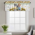 thumbnail image 4 of Dogs Window Valance for Kitchen, Watercolor Spring White Yellow Daisy Sunfower Floral Leaf Wood Grain Rod Pocket Short Curtain for Small Windows, Light Filtering Decorative Valance, 56 x 16 Inch, 4 of 9