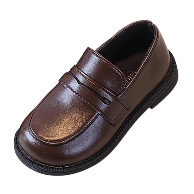 Mocassins pour Filles Classiques Noirs Chaussures Plates Faux Cuir