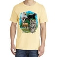 thumbnail image 2 of Wild Bobby, Eagle Bear Deer and Wolf, Animal Lover, Garment-Dyed Washed Look Short Sleeve T-Shirt, Banana, 2XL, 2 of 3