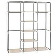 thumbnail image 5 of Cfowner 69"Portable Beige Clothes Wardrobe, Non-Woven Fabric Wardrobe Double Rod Storage Organizer, 5 of 7
