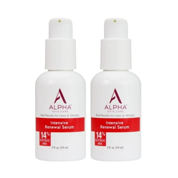 Alpha Skin Care Renewal Serum, 14% Glycolic AHA, Anti-Aging Formula, Reduces Lines & Wrinkles, Alpha Hydroxy Acid Exfoliates & Evens Skin Tones, Rejuvenates & Hydrates, 2 Oz, P