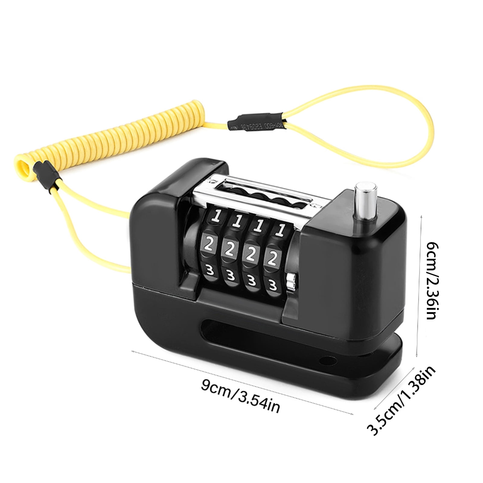 Compacts Portable Motorcycle Disc Brake Lock Security Padlocks High Security Bicycles Wheel 4-Digit Combination Lock