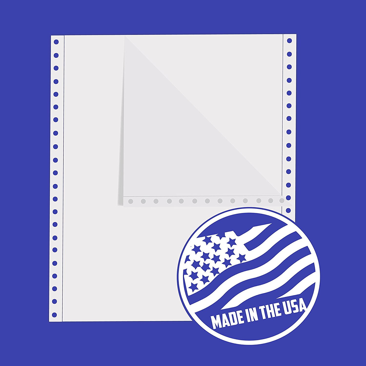 Continuous paper, 9 ½ x 11 Alliance 20lb, White, 1 Part, Side Perfs – 2,300 sheets | Carton