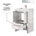 thumbnail image 6 of Lafarre 24 in W White Vanity, Cultured Marble Top, Rose Gold Faucet Set & 18 in Mirror, 6 of 6