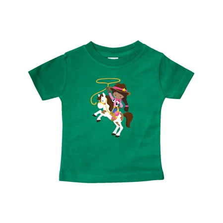 

Inktastic African American Girl Cowboy Girl White Horse Gift Baby Girl T-Shirt