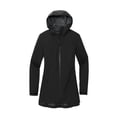 thumbnail image 3 of MERCER+METTLE Women's Waterproof Rain Shell | Lightweight Rain Jacket, Longer Length, Two Way Zipper, Brimmed Hood - Deep Black XS, 3 of 4